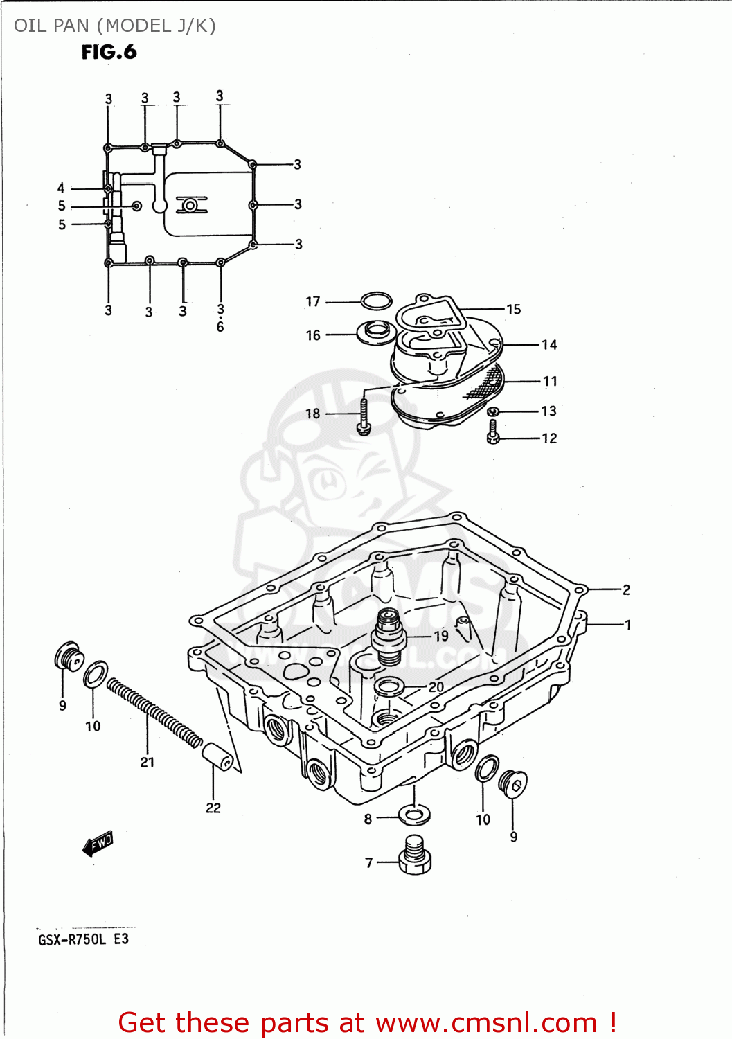 OIL PAN (MODEL J/K) GSXR750 1990 (L) USA (E03)