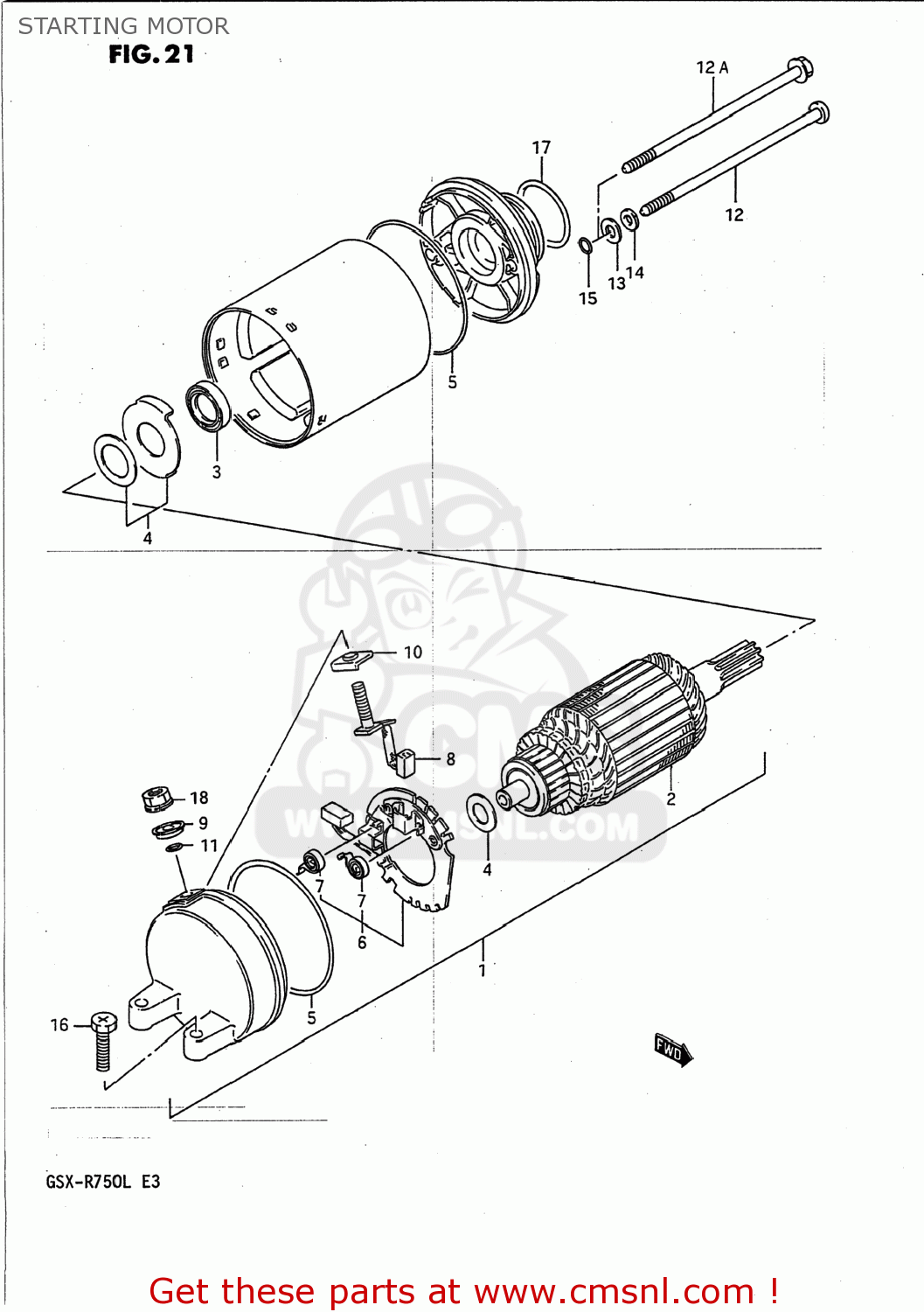 STARTING MOTOR GSXR750 1990 (L) USA (E03)