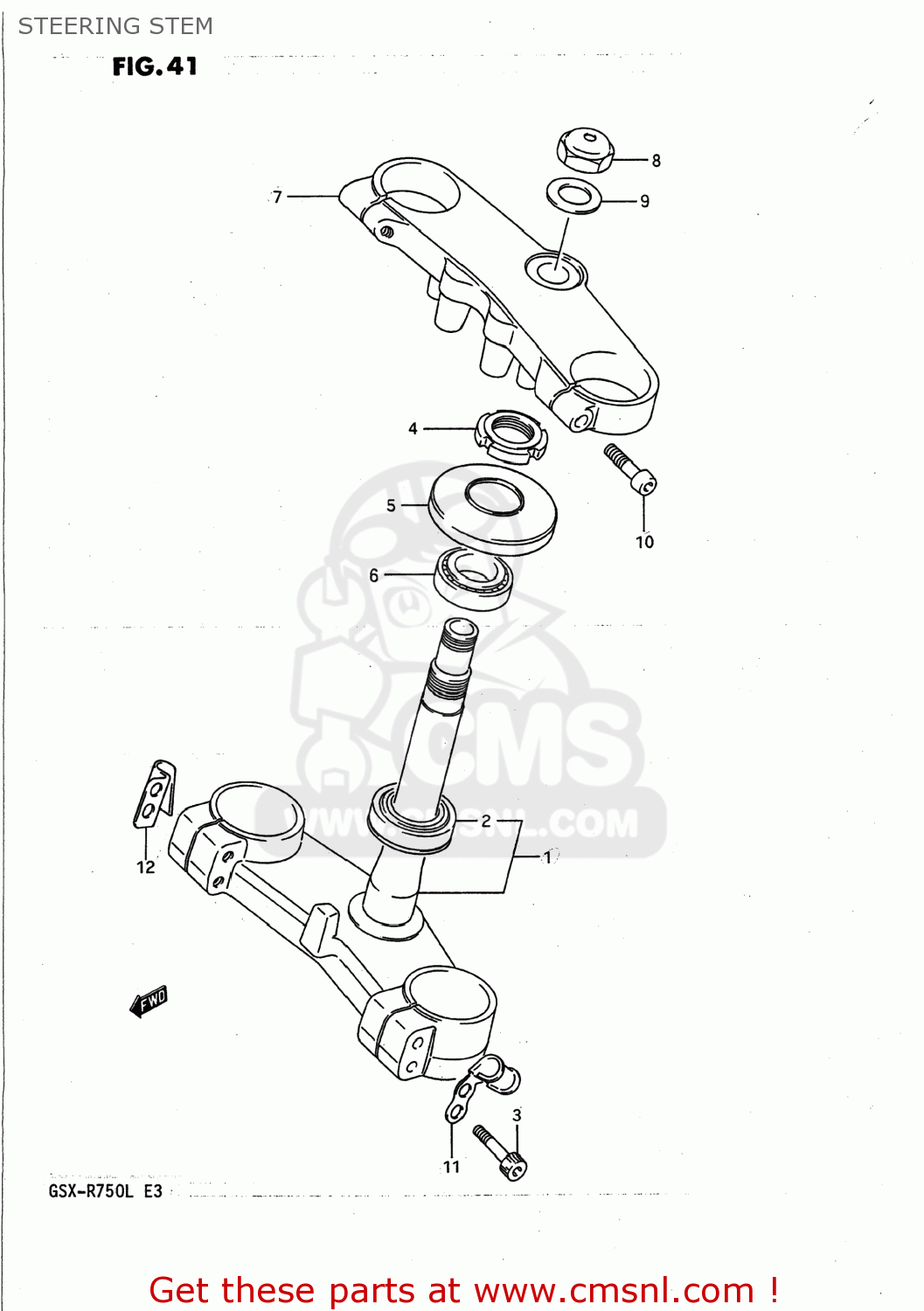 STEERING STEM GSXR750 1990 (L) USA (E03)