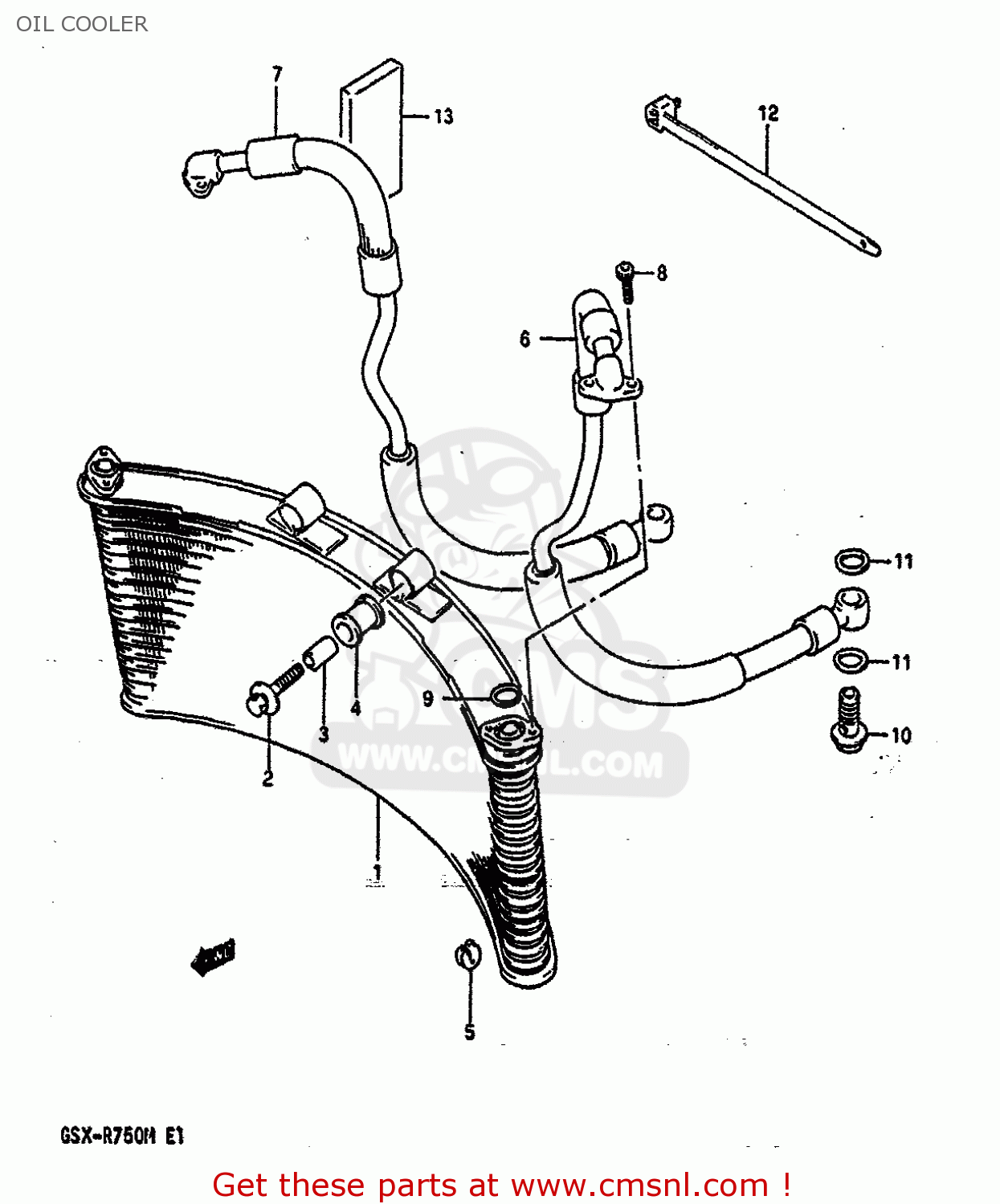 OIL COOLER GSXR750 1991 (M) (E01 E02 E04 E15 16 17 18 21 22 24 25 34 39 53)