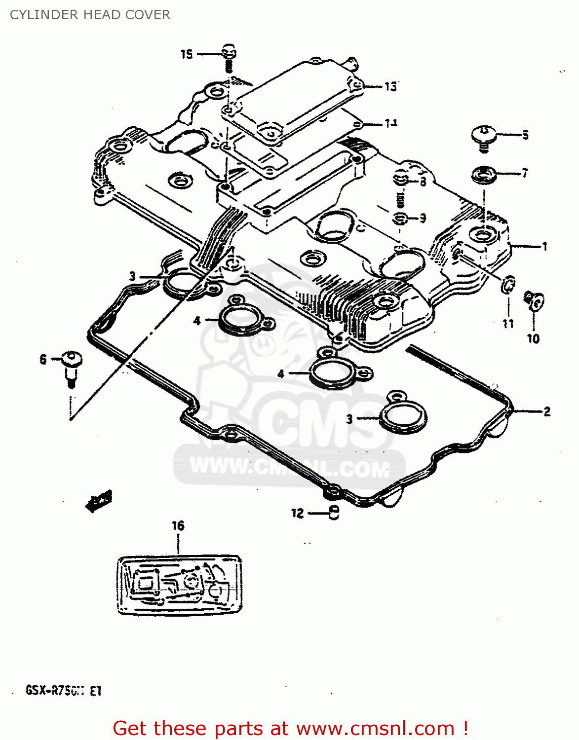 CYLINDER HEAD COVER GSXR750 1991 (M) (E01 E02 E04 E15 16 17 18 21 22 24 25 34 39 53)