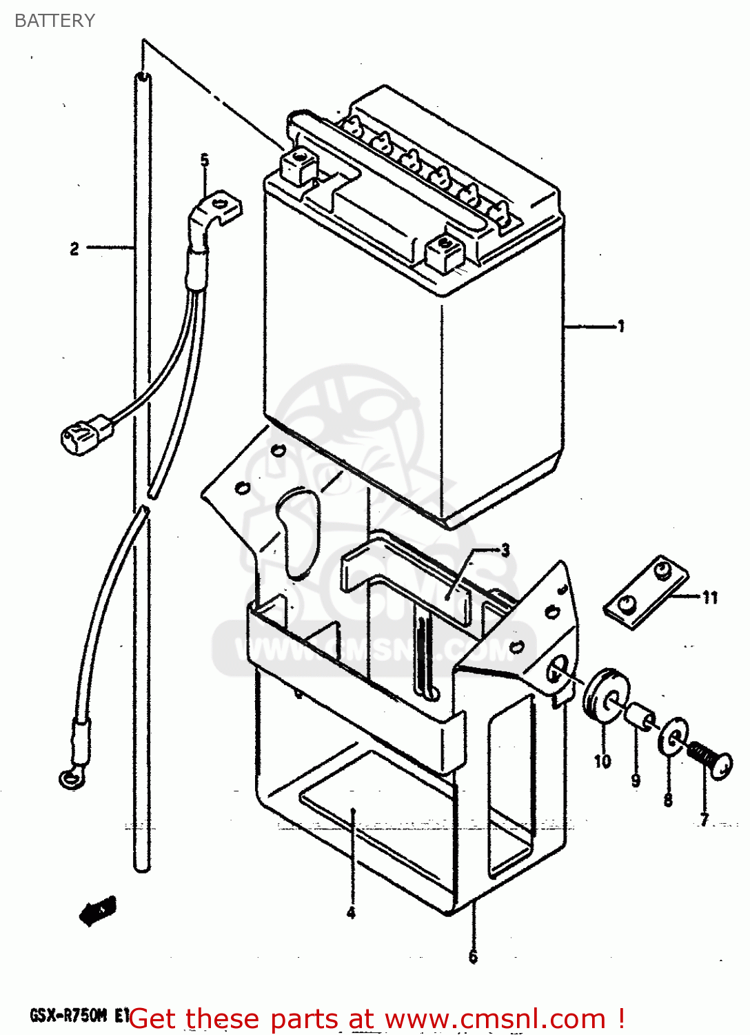 BATTERY GSXR750 1991 (M) (E01 E02 E04 E15 16 17 18 21 22 24 25 34 39 53)