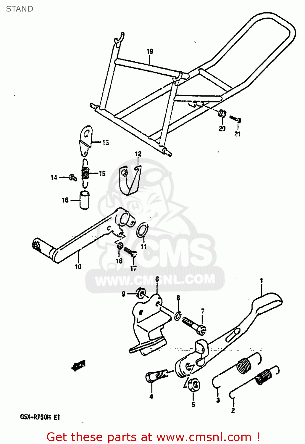 STAND GSXR750 1991 (M) (E01 E02 E04 E15 16 17 18 21 22 24 25 34 39 53)