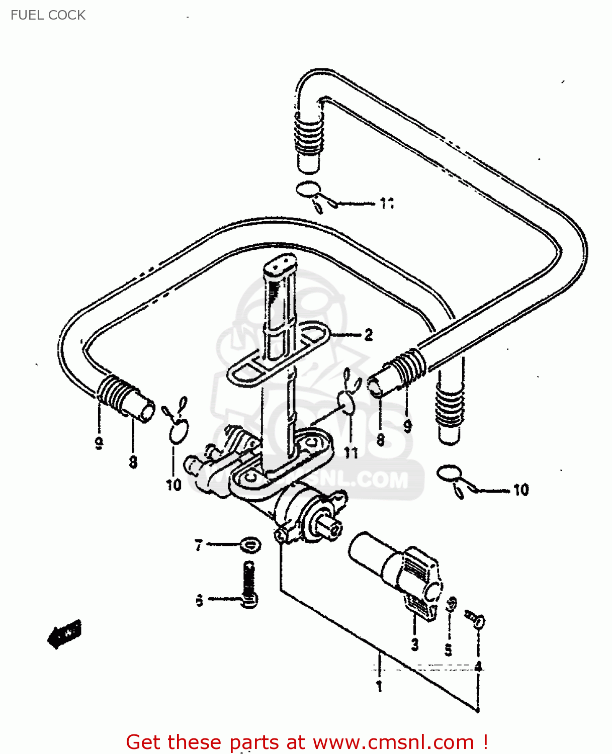 FUEL COCK GSXR750 1991 (M) (E01 E02 E04 E15 16 17 18 21 22 24 25 34 39 53)