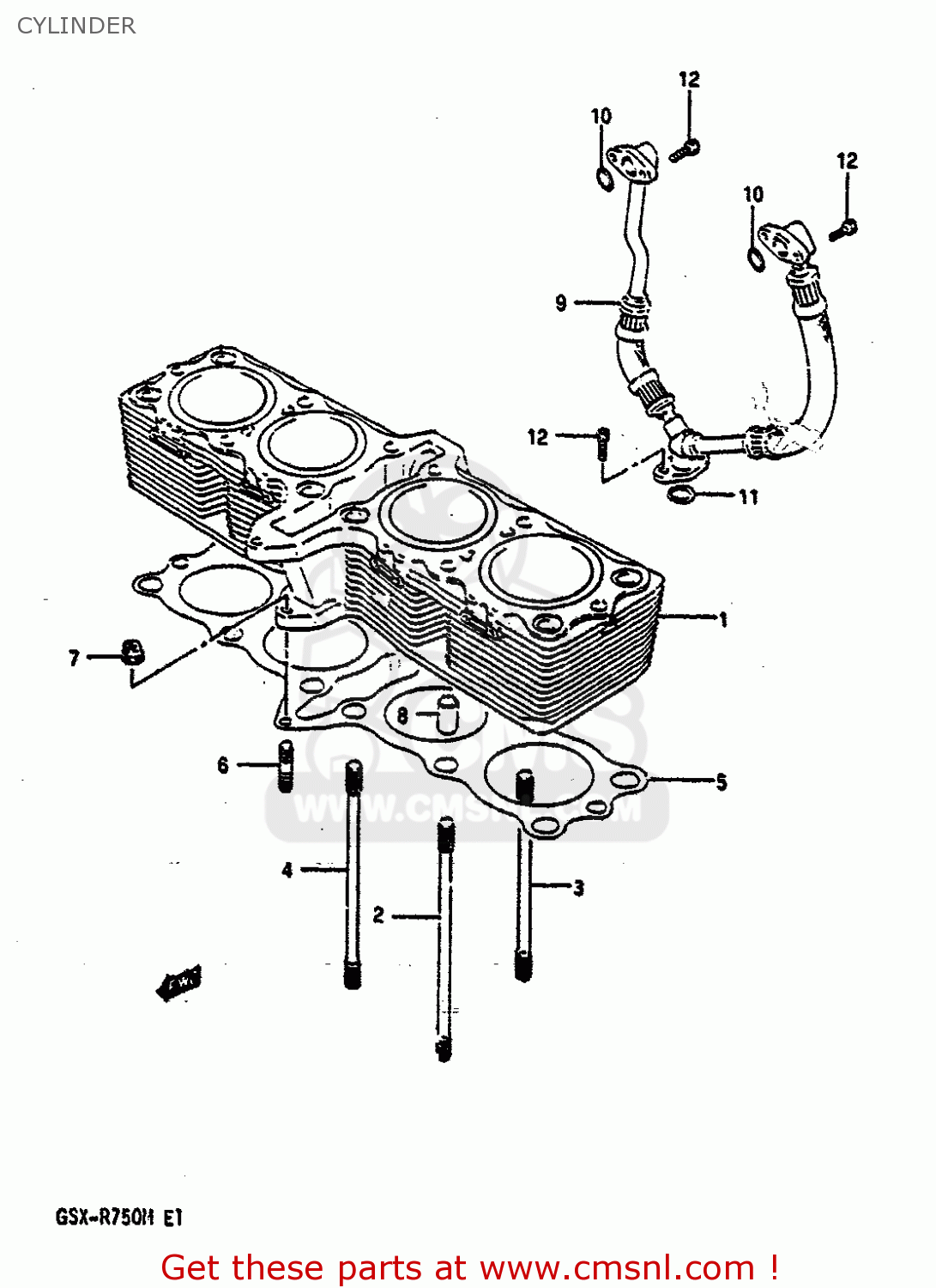 CYLINDER GSXR750 1991 (M) (E01 E02 E04 E15 16 17 18 21 22 24 25 34 39 53)