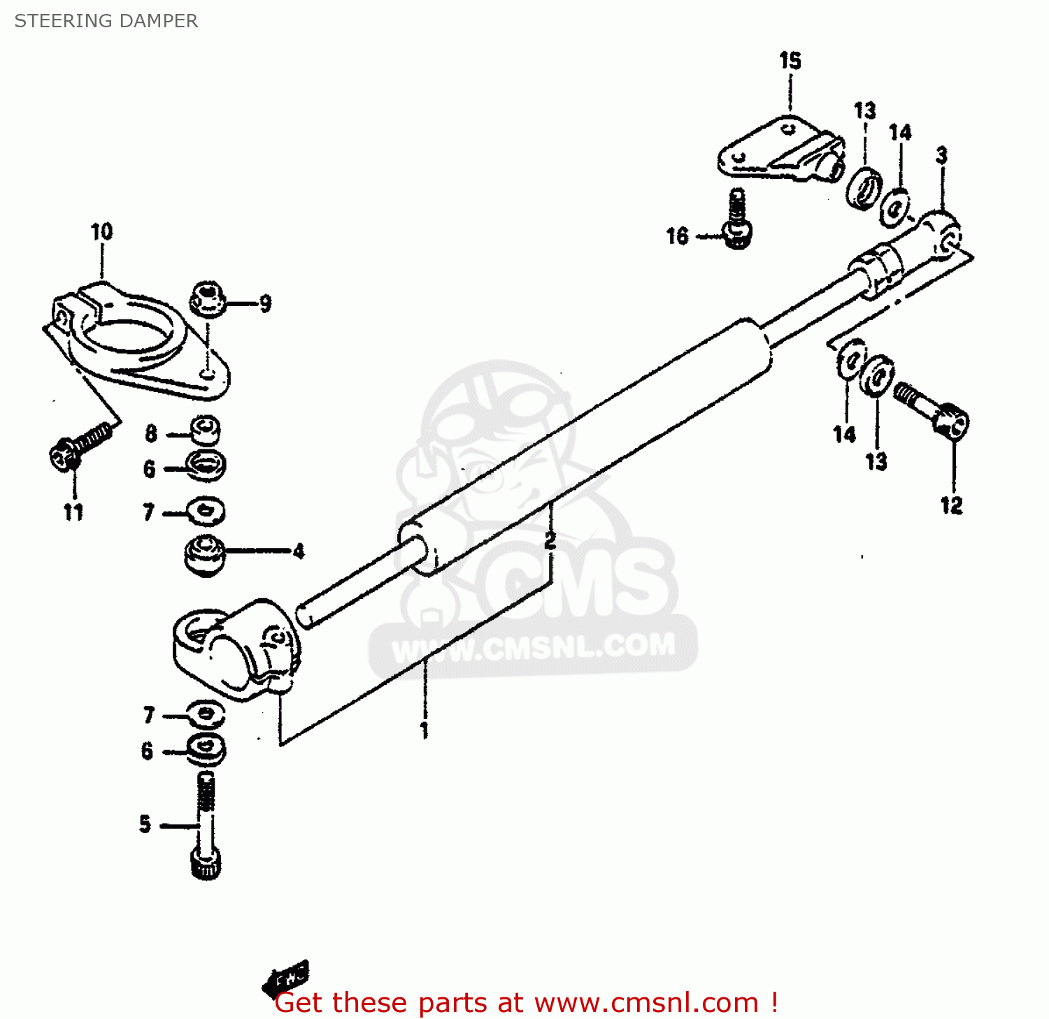 STEERING DAMPER GSXR750 1991 (M) (E01 E02 E04 E15 16 17 18 21 22 24 25 34 39 53)