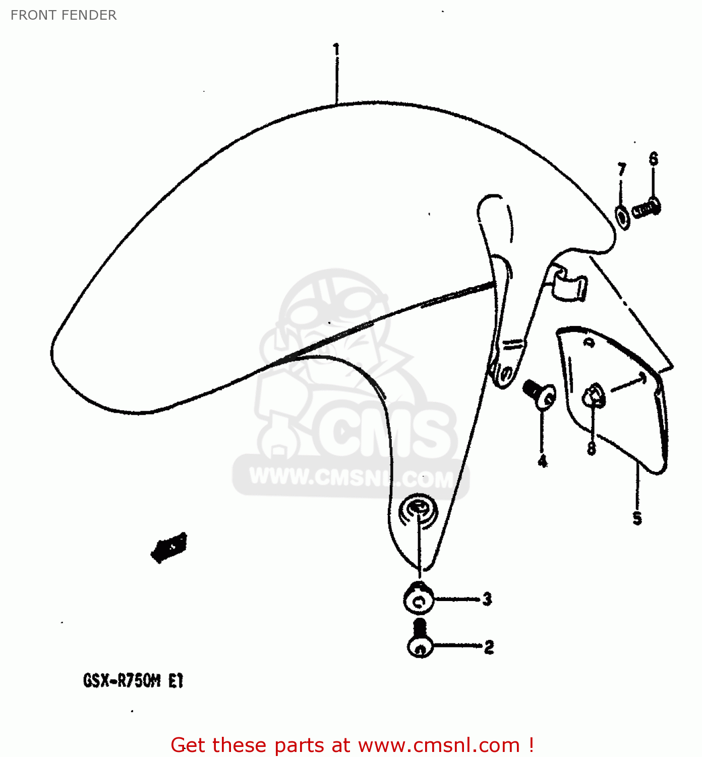 FRONT FENDER GSXR750 1991 (M) (E01 E02 E04 E15 16 17 18 21 22 24 25 34 39 53)