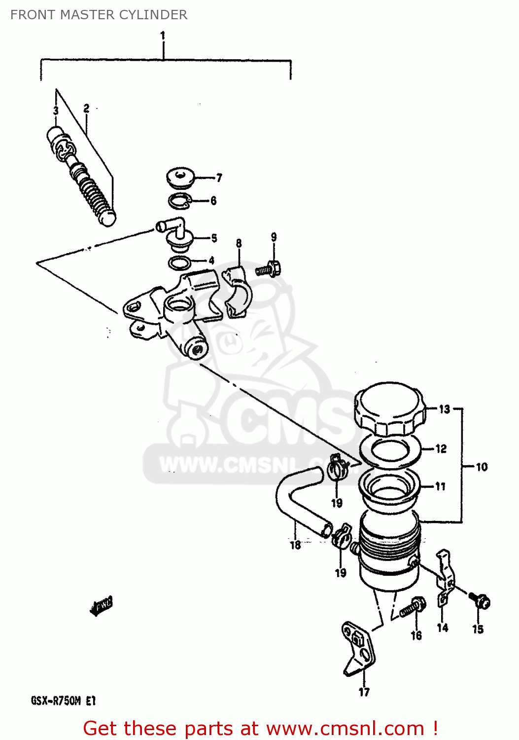 FRONT MASTER CYLINDER GSXR750 1991 (M) (E01 E02 E04 E15 16 17 18 21 22 24 25 34 39 53)