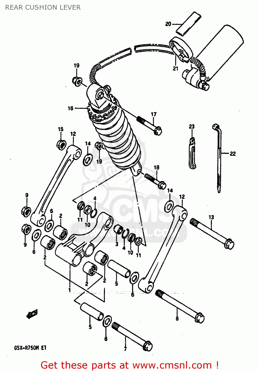 REAR CUSHION LEVER GSXR750 1991 (M) (E01 E02 E04 E15 16 17 18 21 22 24 25 34 39 53)