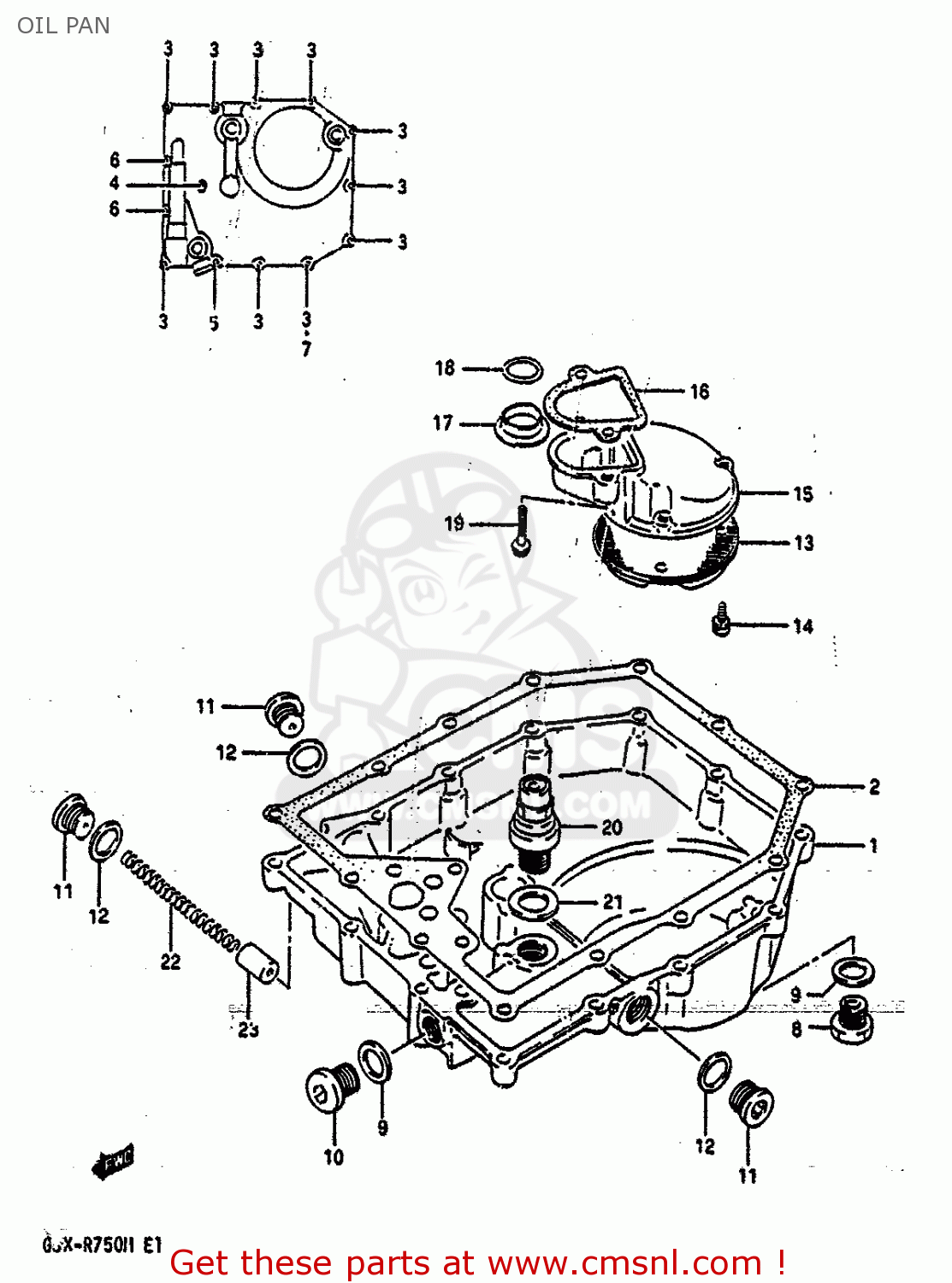 OIL PAN GSXR750 1991 (M) (E01 E02 E04 E15 16 17 18 21 22 24 25 34 39 53)