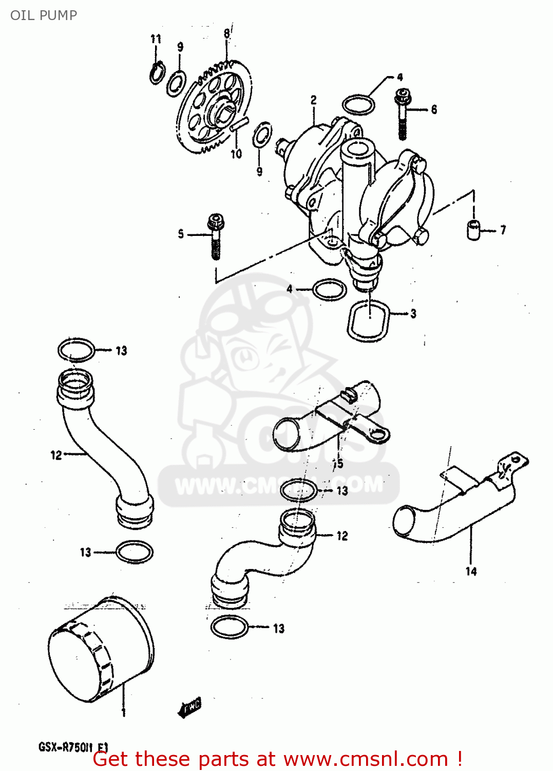 OIL PUMP GSXR750 1991 (M) (E01 E02 E04 E15 16 17 18 21 22 24 25 34 39 53)