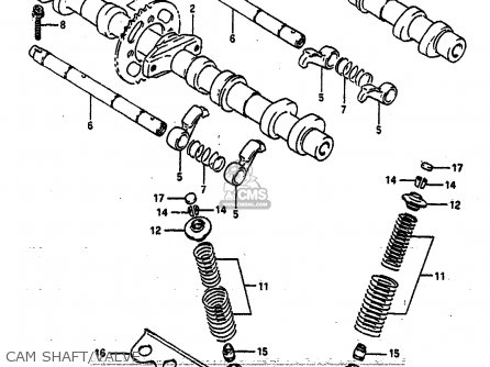 CAM SHAFT/VALVE - GSXR750 1991 (M) (E01 E02 E04 E15 16 17 18 21 22 24 25 34 39 53)