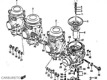 CARBURETOR - GSXR750 1991 (M) (E01 E02 E04 E15 16 17 18 21 22 24 25 34 39 53)