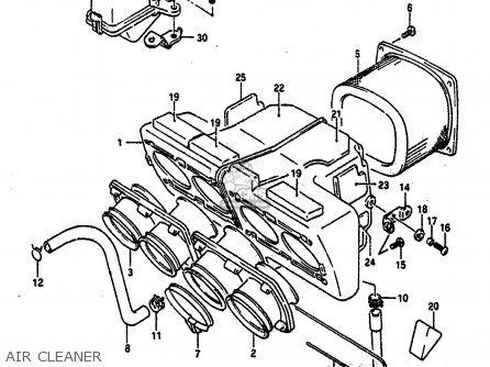 AIR CLEANER - GSXR750 1991 (M) (E01 E02 E04 E15 16 17 18 21 22 24 25 34 39 53)