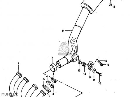 MUFFLER - GSXR750 1991 (M) (E01 E02 E04 E15 16 17 18 21 22 24 25 34 39 53)