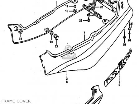 FRAME COVER - GSXR750 1991 (M) (E01 E02 E04 E15 16 17 18 21 22 24 25 34 39 53)