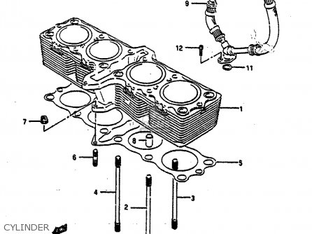 CYLINDER - GSXR750 1991 (M) (E01 E02 E04 E15 16 17 18 21 22 24 25 34 39 53)