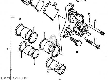 FRONT CALIPERS - GSXR750 1991 (M) (E01 E02 E04 E15 16 17 18 21 22 24 25 34 39 53)