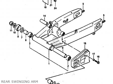REAR SWINGING ARM - GSXR750 1991 (M) (E01 E02 E04 E15 16 17 18 21 22 24 25 34 39 53)