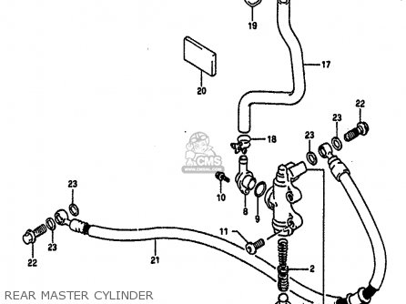REAR MASTER CYLINDER - GSXR750 1991 (M) (E01 E02 E04 E15 16 17 18 21 22 24 25 34 39 53)