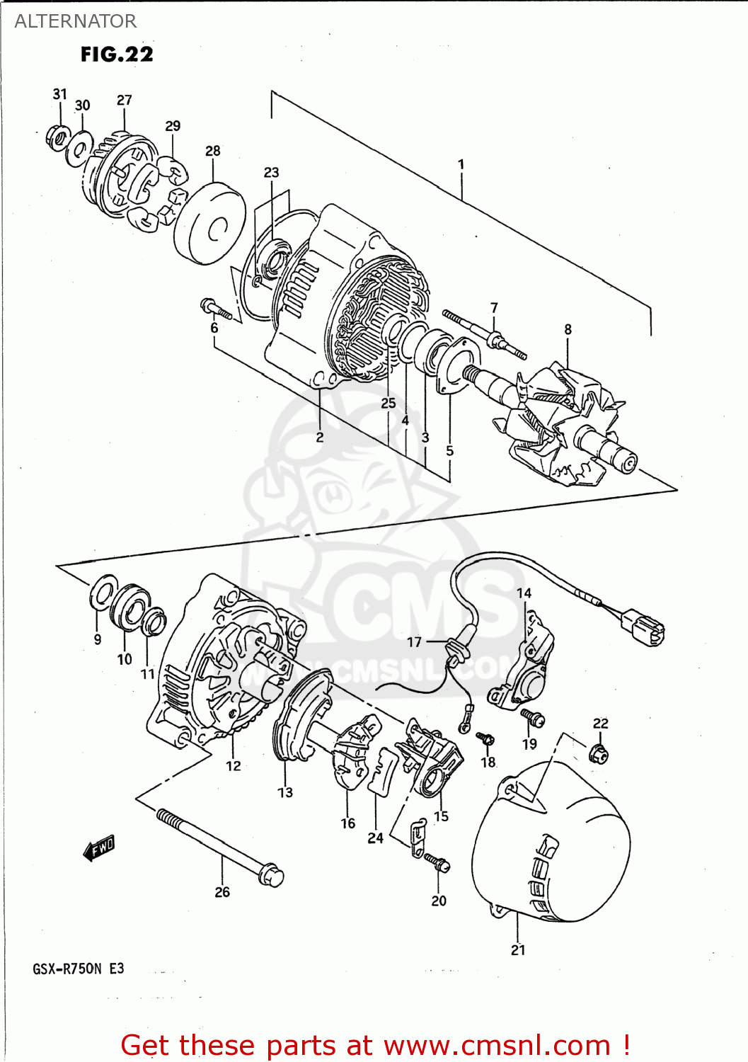 ALTERNATOR GSXR750 1991 (M) USA (E03)