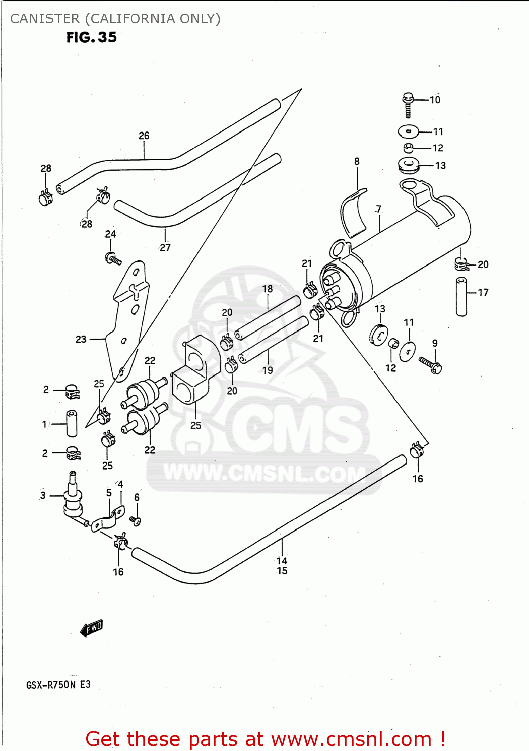 CANISTER (CALIFORNIA ONLY) GSXR750 1991 (M) USA (E03)