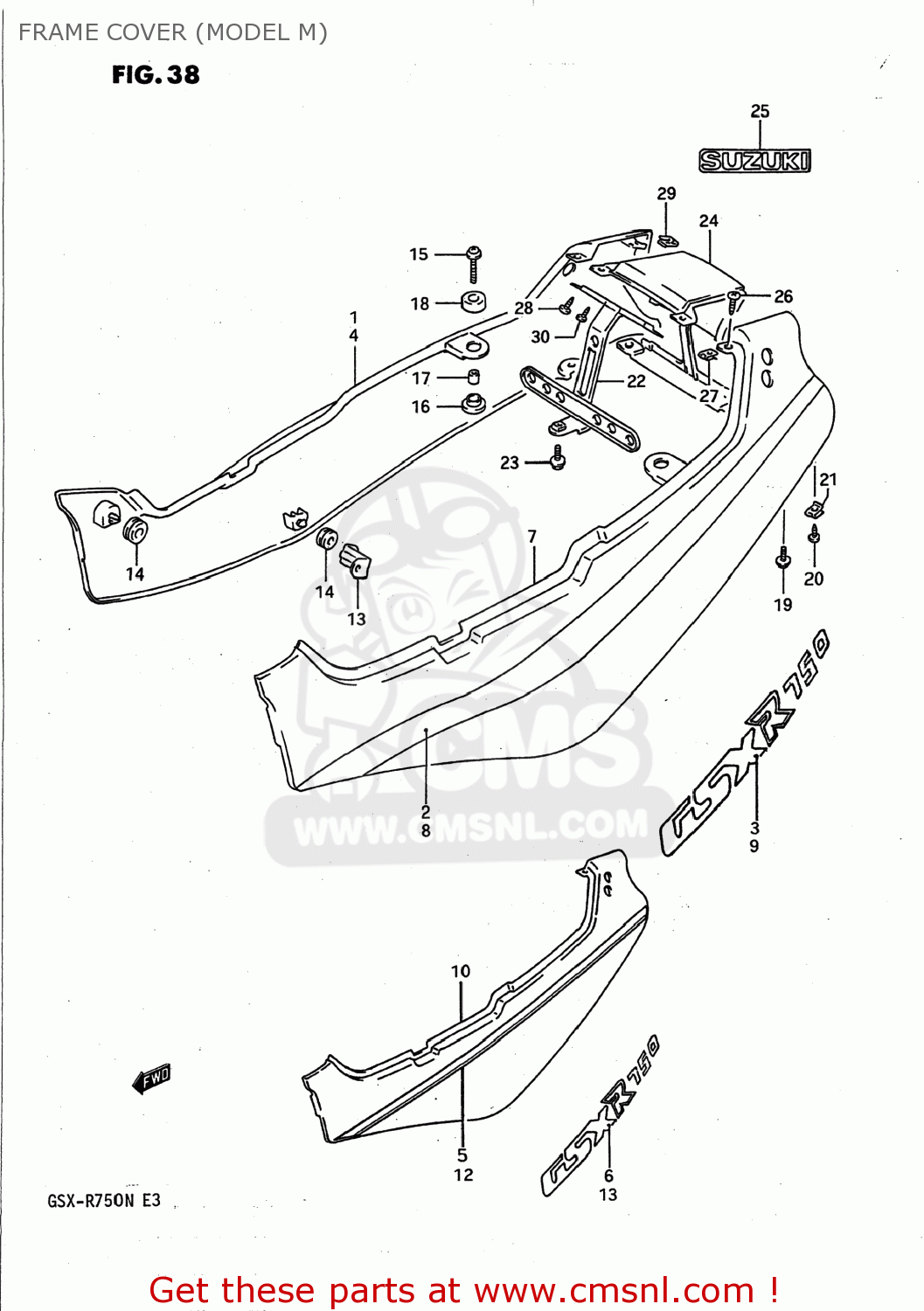 FRAME COVER (MODEL M) GSXR750 1991 (M) USA (E03)