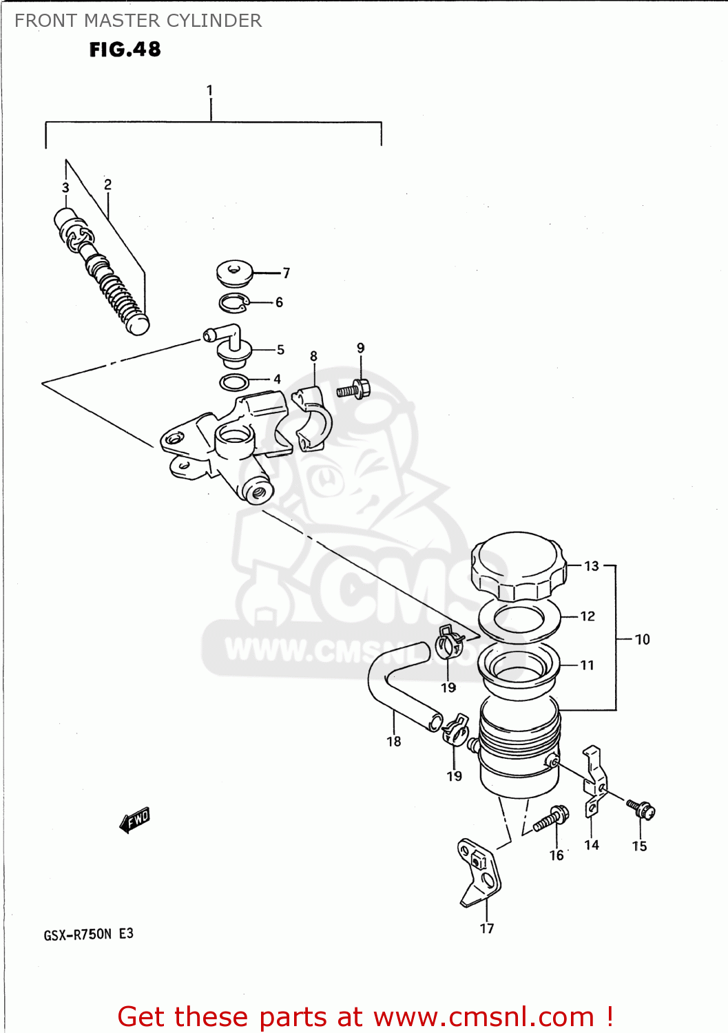FRONT MASTER CYLINDER GSXR750 1991 (M) USA (E03)