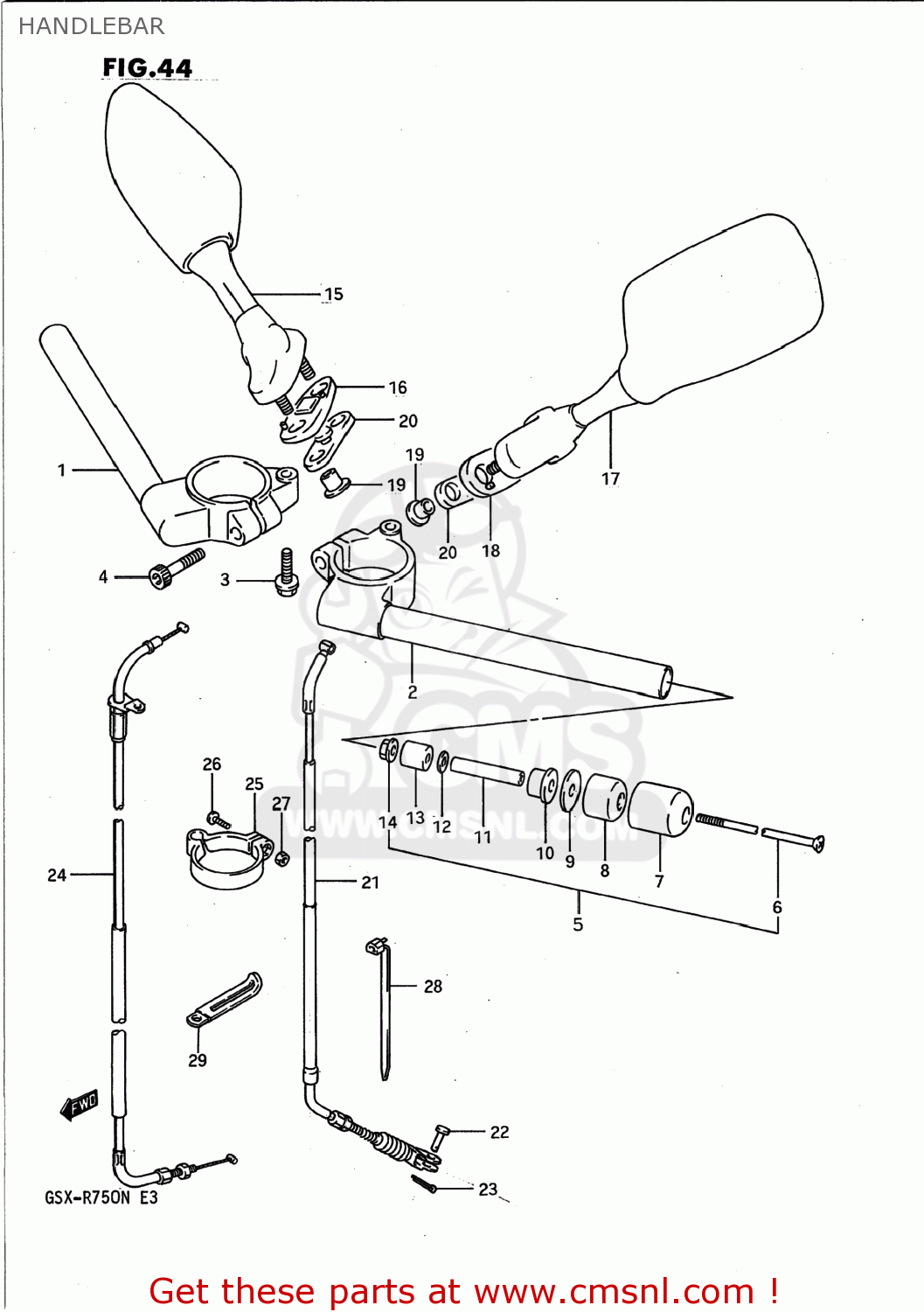 HANDLEBAR GSXR750 1991 (M) USA (E03)