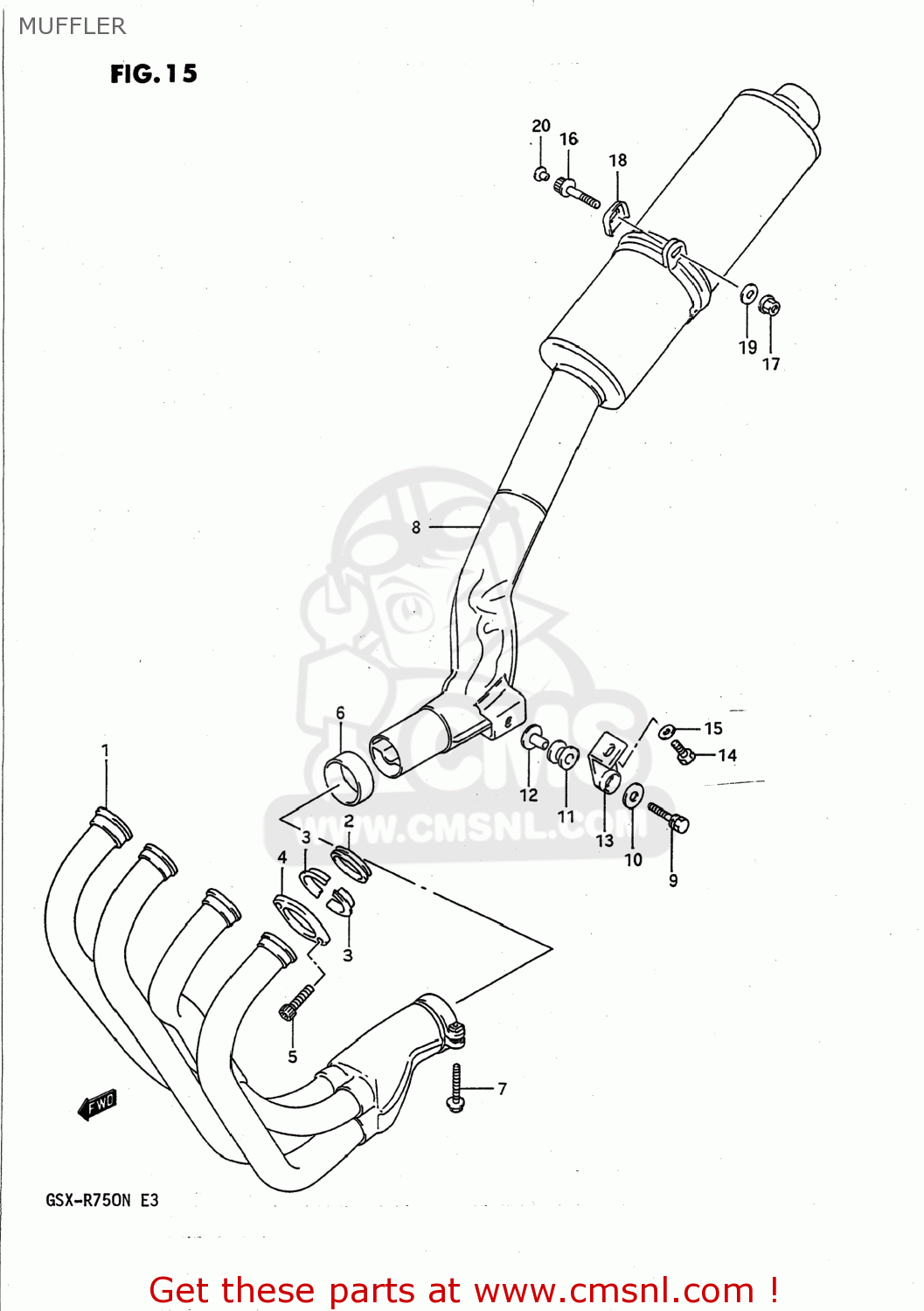 MUFFLER GSXR750 1991 (M) USA (E03)