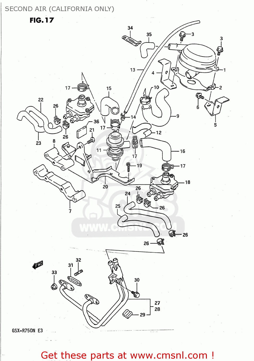 SECOND AIR (CALIFORNIA ONLY) GSXR750 1991 (M) USA (E03)