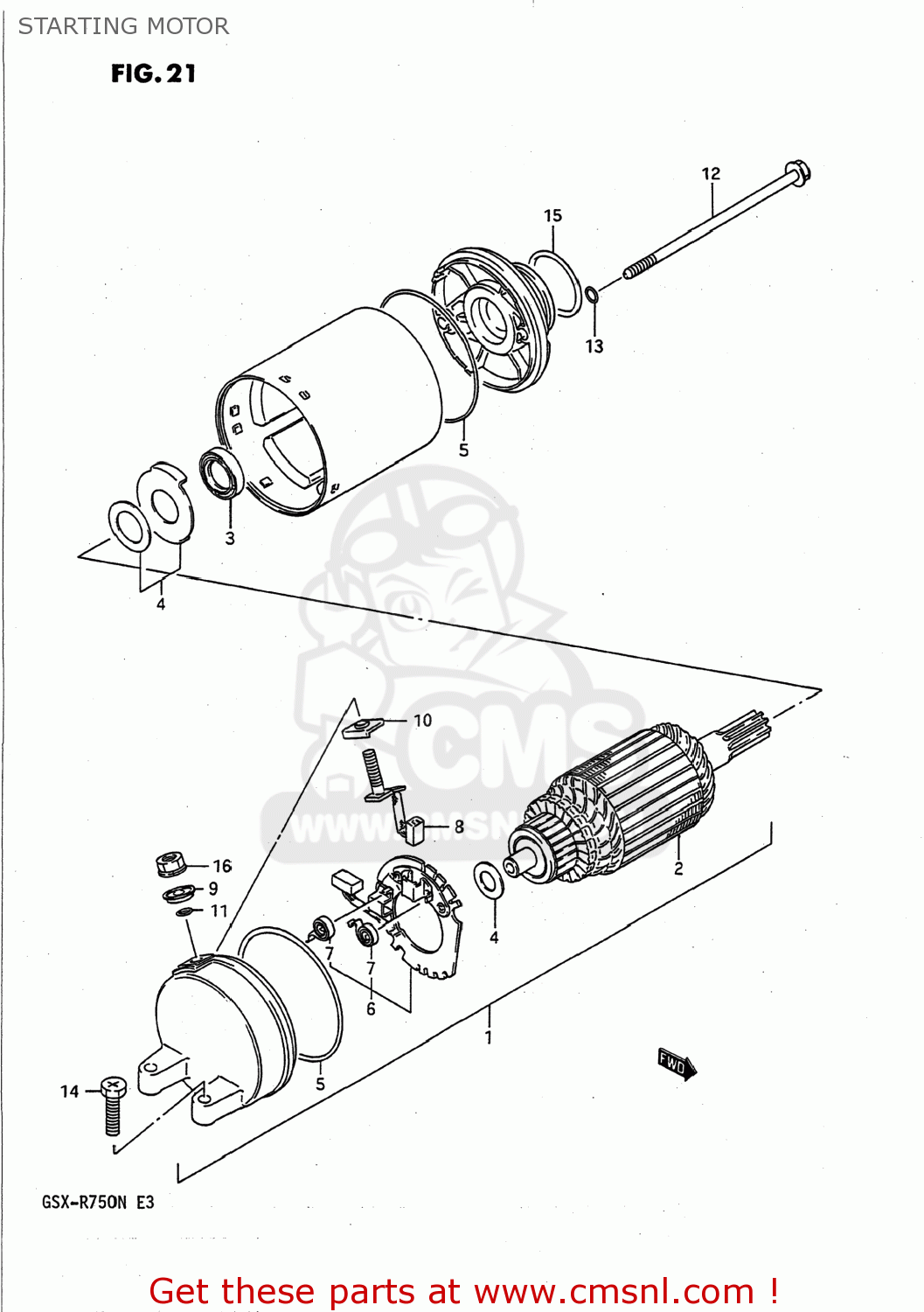 STARTING MOTOR GSXR750 1991 (M) USA (E03)