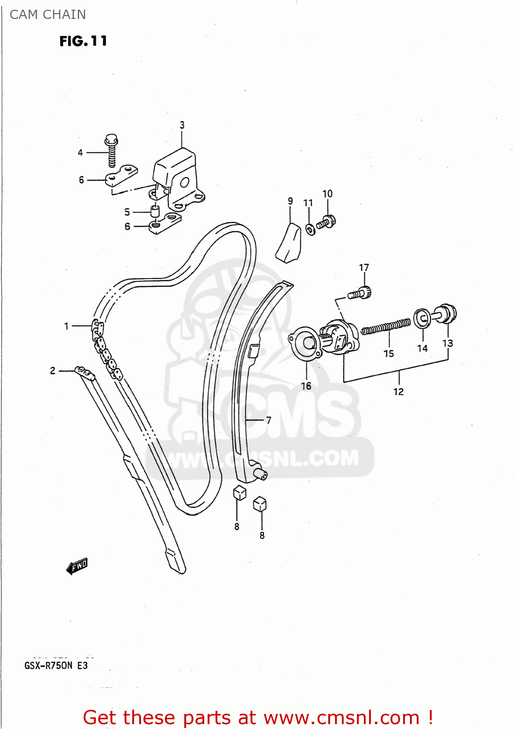 CAM CHAIN GSXR750 1992 (N) USA (E03)
