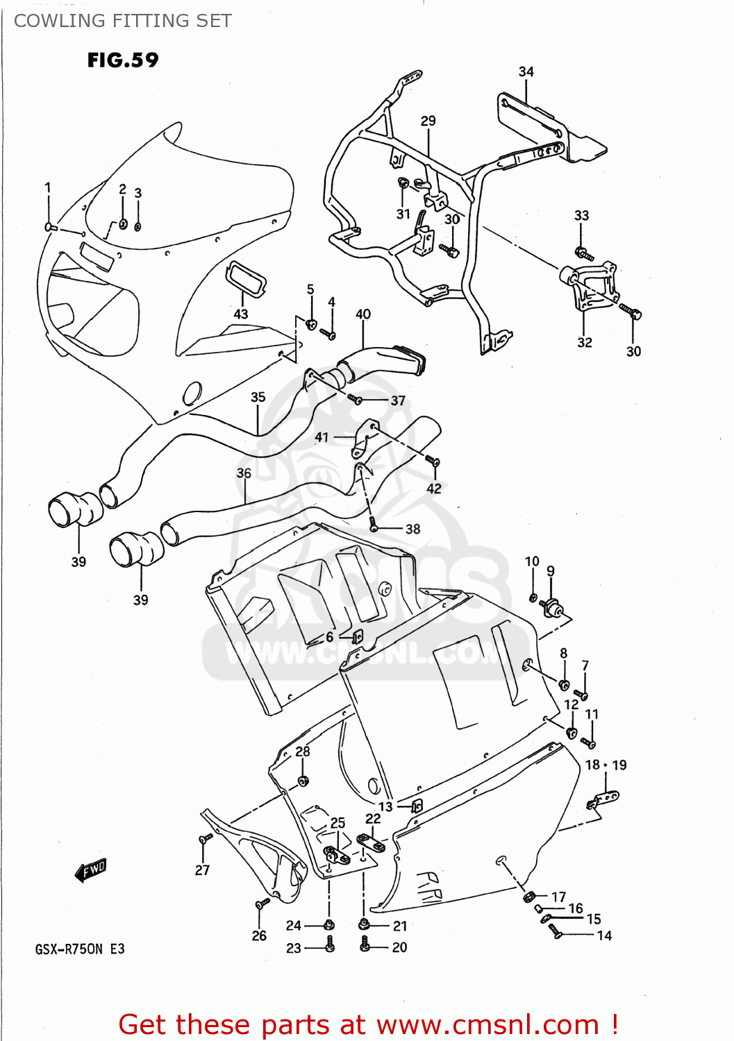 COWLING FITTING SET GSXR750 1992 (N) USA (E03)