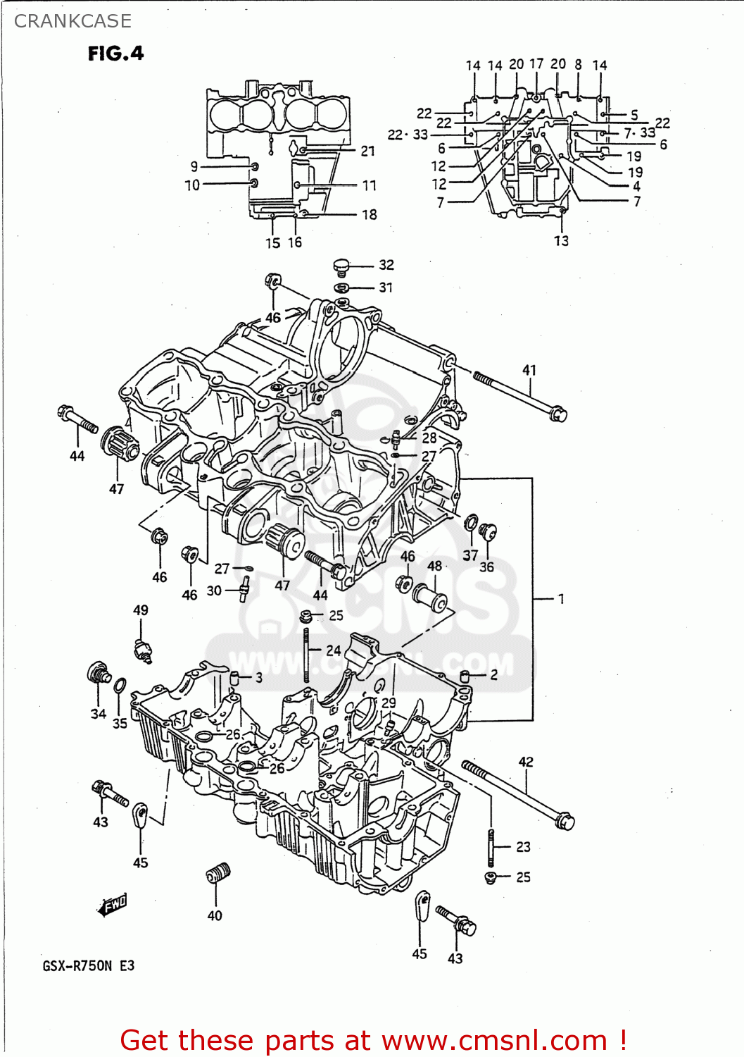 CRANKCASE GSXR750 1992 (N) USA (E03)