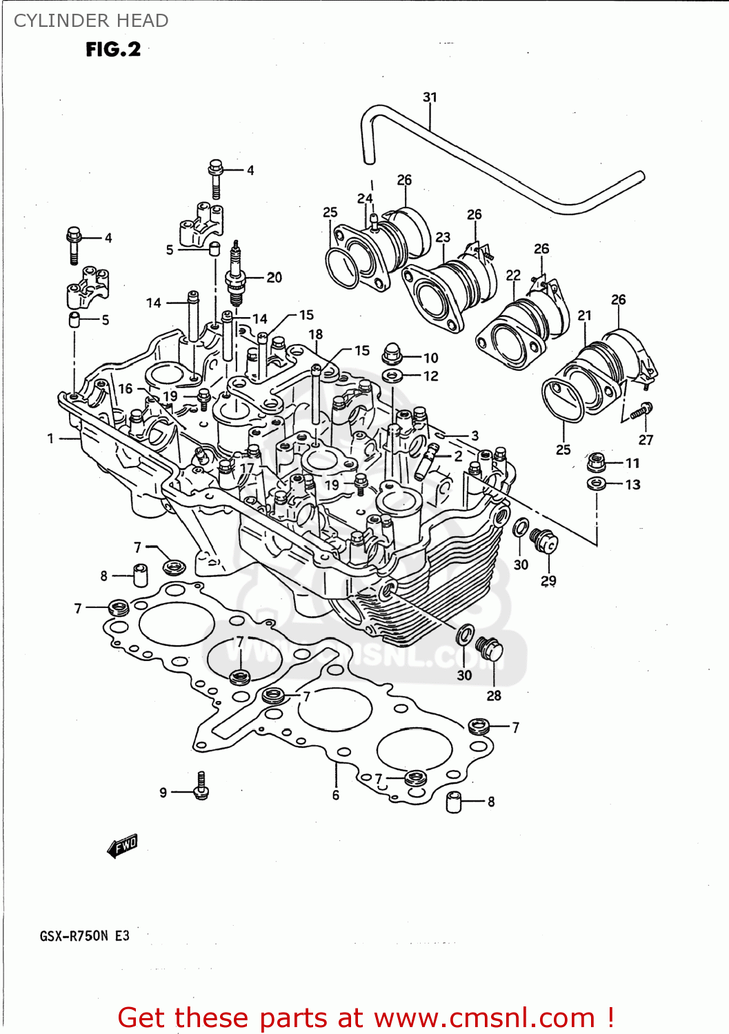 CYLINDER HEAD GSXR750 1992 (N) USA (E03)