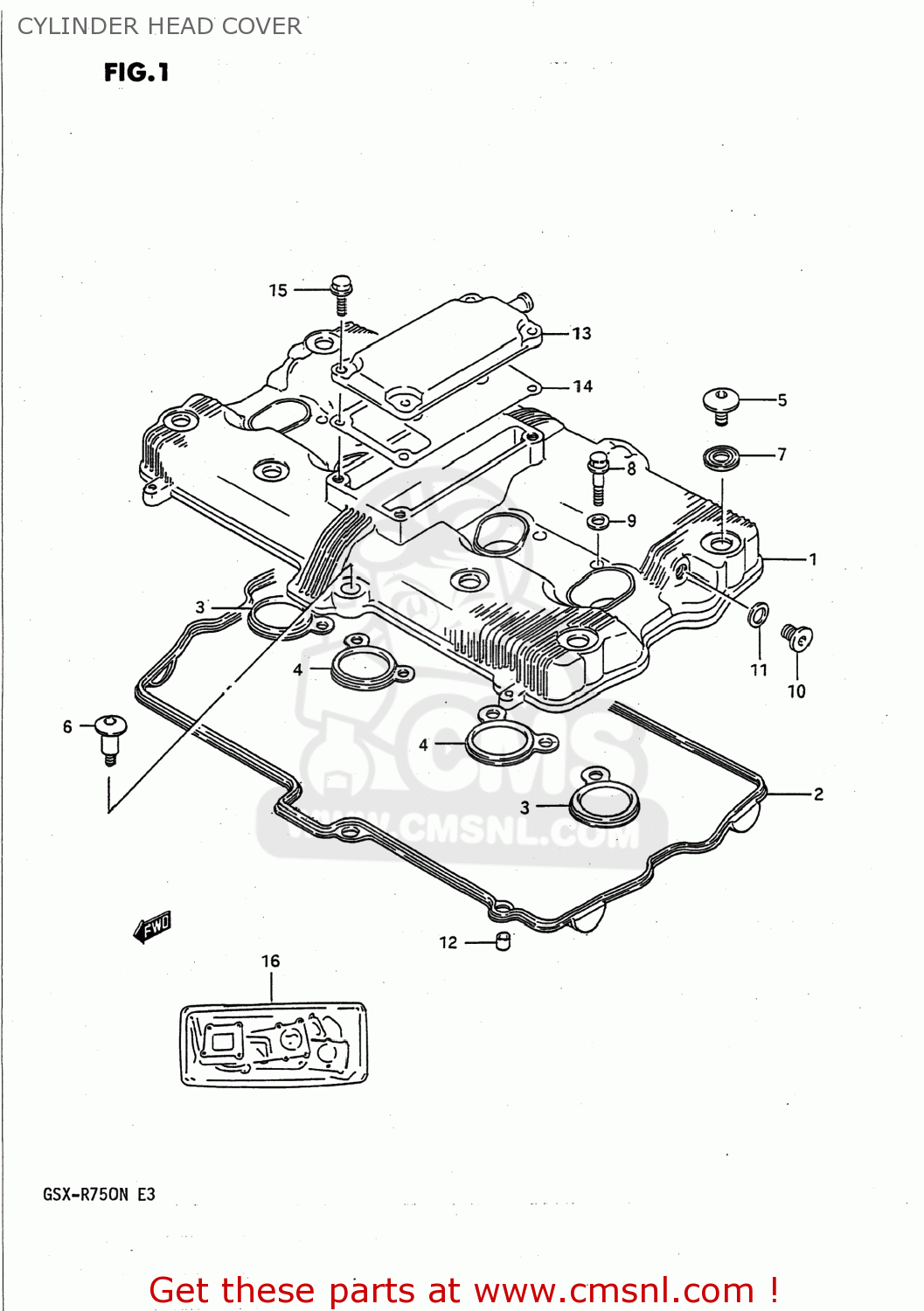 CYLINDER HEAD COVER GSXR750 1992 (N) USA (E03)