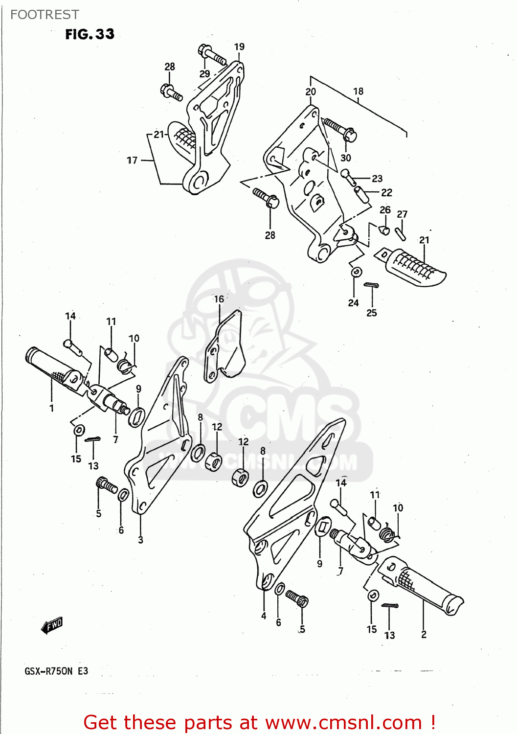FOOTREST GSXR750 1992 (N) USA (E03)