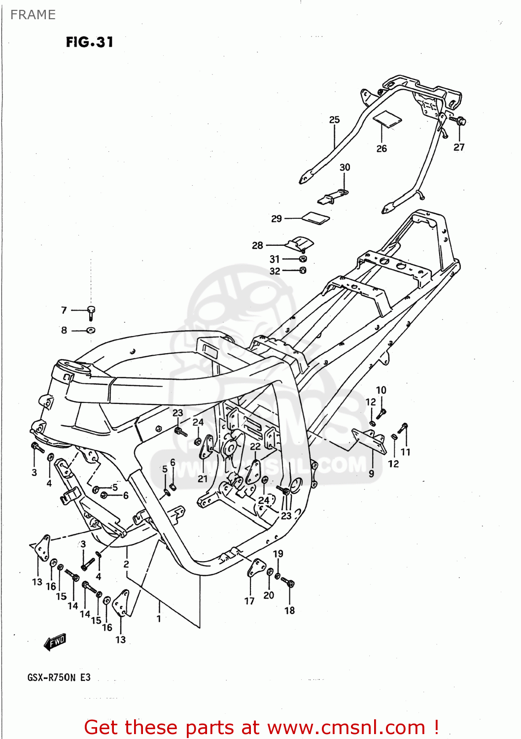 FRAME GSXR750 1992 (N) USA (E03)