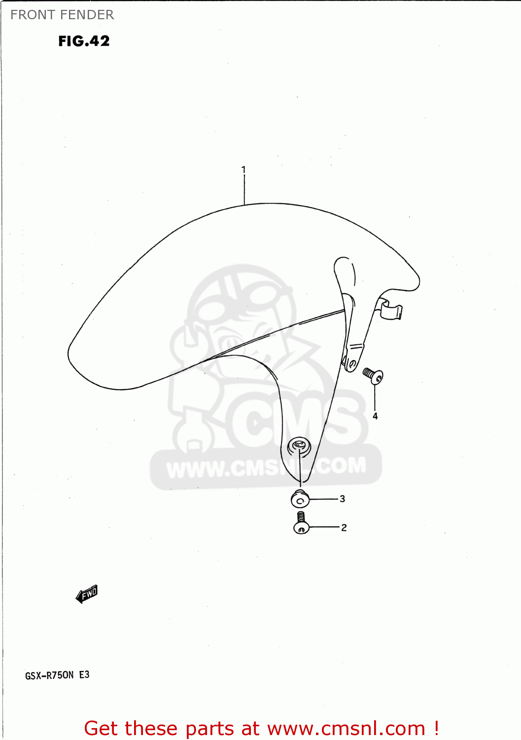 FRONT FENDER GSXR750 1992 (N) USA (E03)