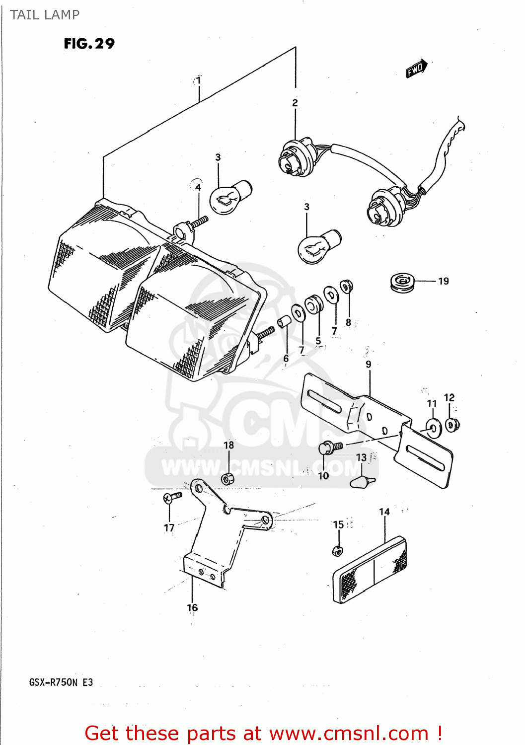 TAIL LAMP GSXR750 1992 (N) USA (E03)