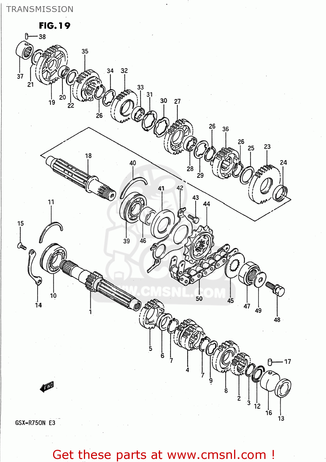 TRANSMISSION GSXR750 1992 (N) USA (E03)
