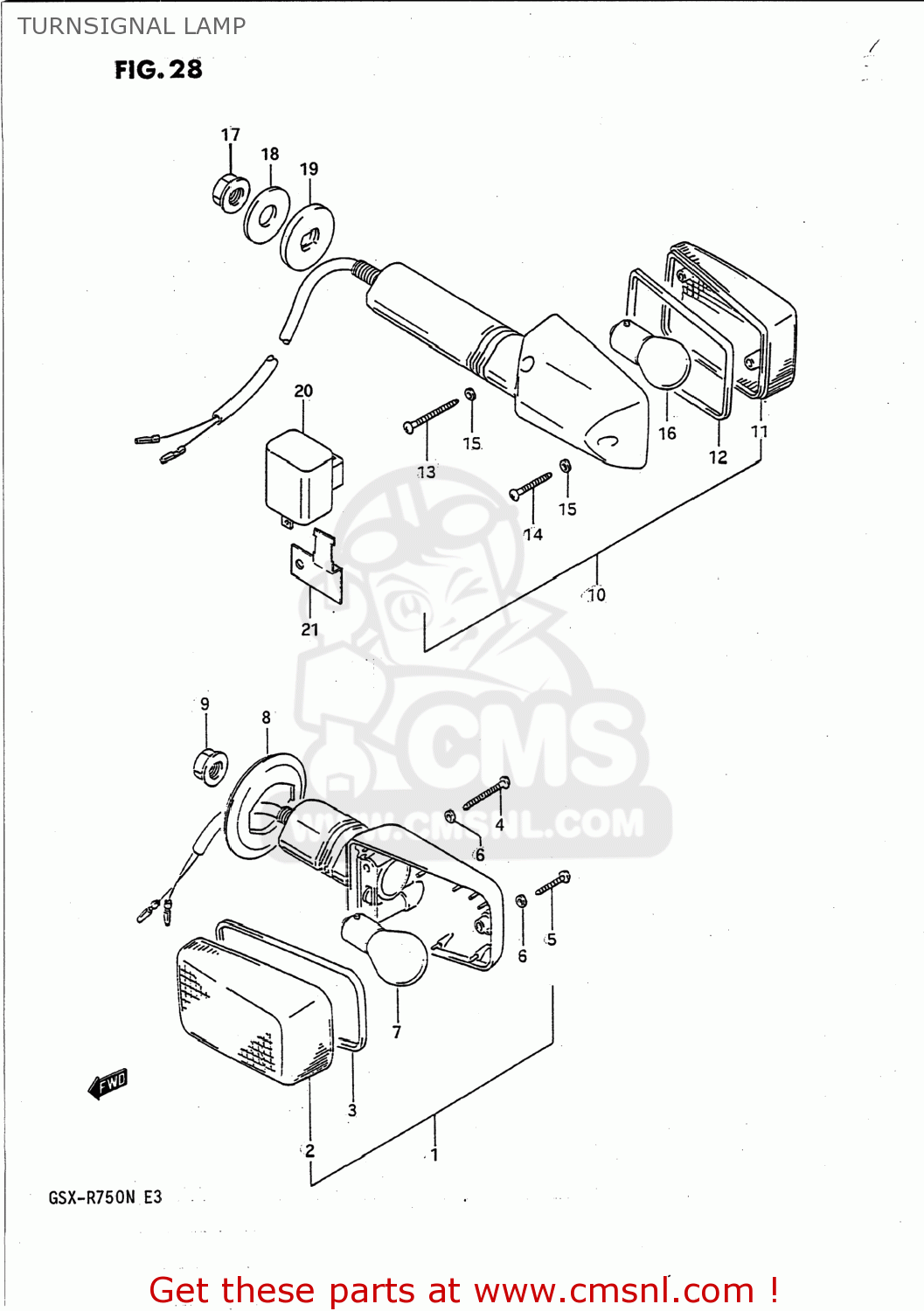 TURNSIGNAL LAMP GSXR750 1992 (N) USA (E03)