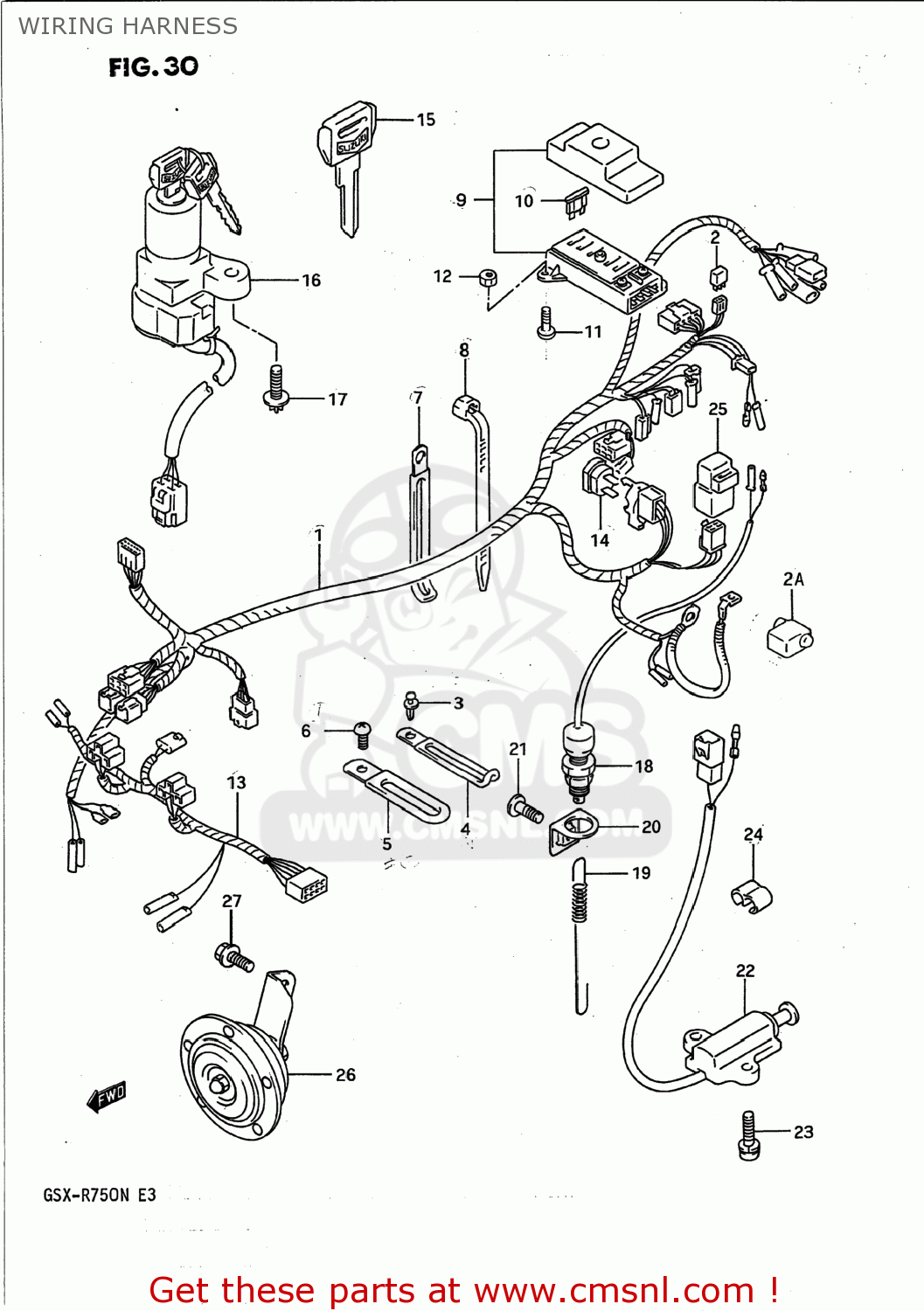 WIRING HARNESS GSXR750 1992 (N) USA (E03)