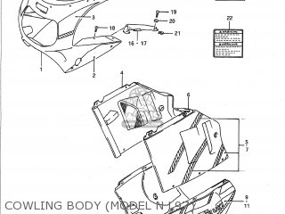 COWLING BODY (MODEL N L97) - GSXR750 1992 (N) USA (E03)