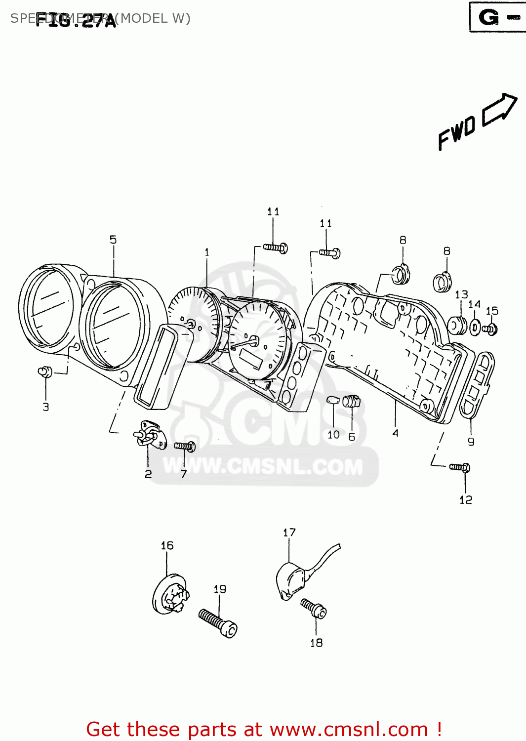SPEEDOMETER (MODEL W) GSXR750 1996 (T) (E02 E04 E18 E22 E24 E25 E34 E39) / P37