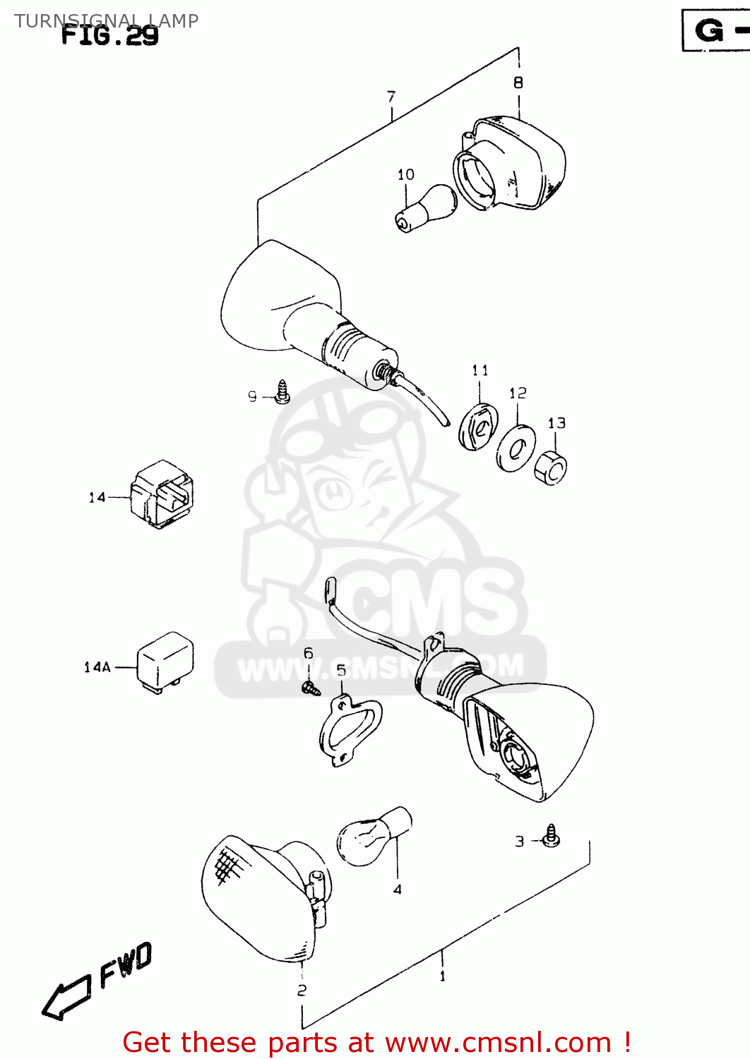 TURNSIGNAL LAMP GSXR750 1996 (T) (E02 E04 E18 E22 E24 E25 E34 E39) / P37