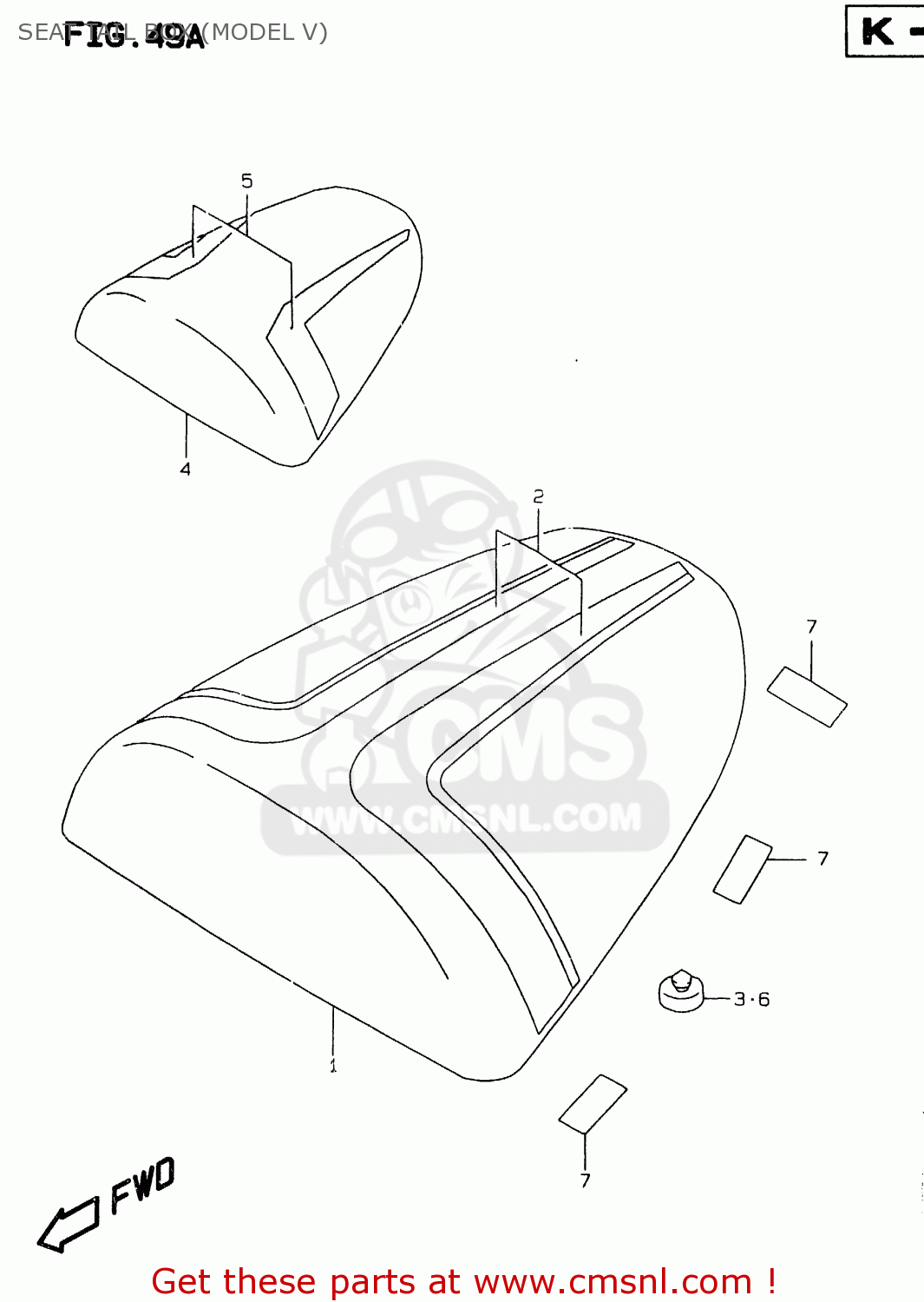 SEAT TAIL BOX (MODEL V) GSXR750 1996 (T) (E02 E04 E18 E22 E24 E25 E34 E39) / P37