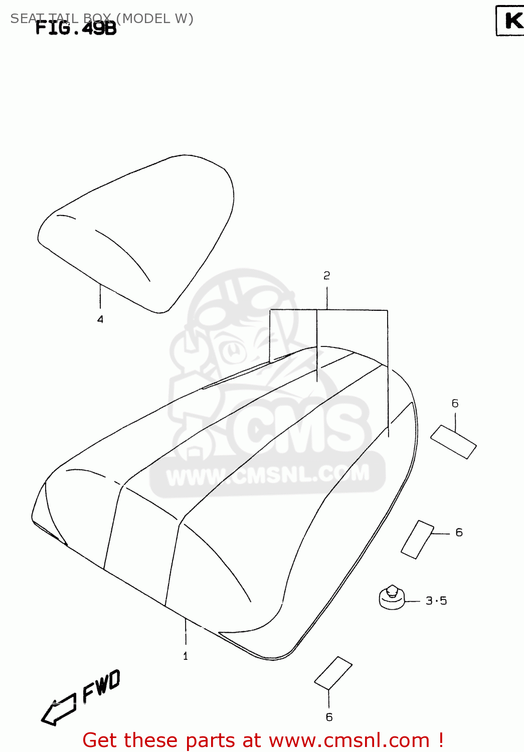 SEAT TAIL BOX (MODEL W) GSXR750 1996 (T) (E02 E04 E18 E22 E24 E25 E34 E39) / P37