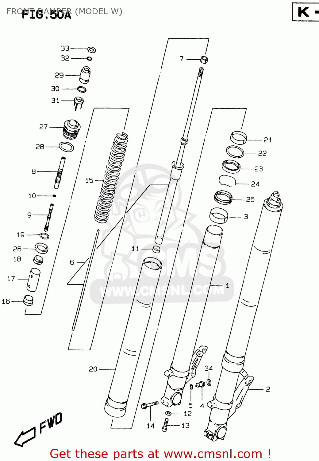 FRONT DAMPER (MODEL W) GSXR750 1996 (T) (E02 E04 E18 E22 E24 E25 E34 E39) / P37